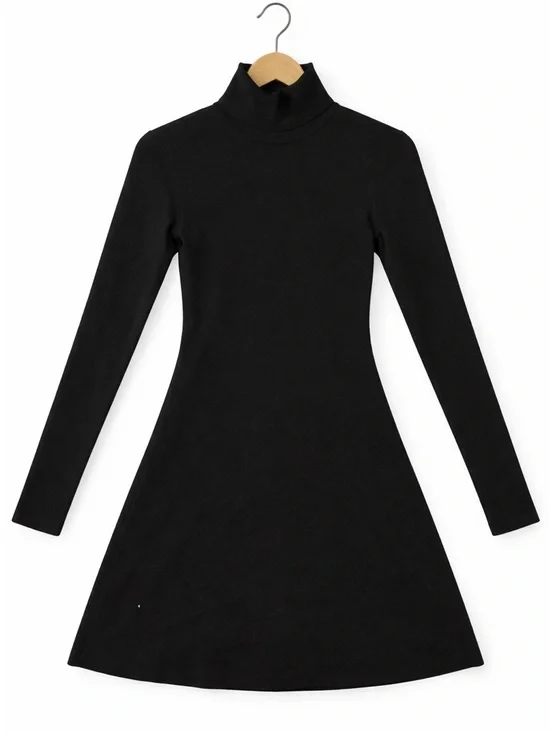 Aritzia Sunday Best Long Sleeve Turtleneck Black Mini Dress Size Small - Picture 1 of 4